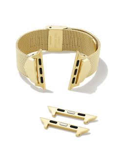 Add a timeless touch to your Apple Watch® or Samsung Galaxy Watch® with the Mia Mesh Watch Band in Gold Tone Stainless Steel. Crafted with stainless steel mesh, this contemporary band is as versatile as it is durable. To switch up your band, simply press down on the easy release mechanism and then align each new band to the pin holes on either side of the watch. Metal Gold Tone Stainless Steel Compatibility Compatible with Apple Watch® Series 1-9, Apple Watch® Ultra, and any Samsung Galaxy Watch® with 20mm straps (Case Sizes: 38/40/41MM, 42/44/45MM) Strap Width 20mm Strap Length 139mm-175mm Closure Foldover clasp SKU 9608858355 Please note: Due to the one-of-a-kind nature of the medium, exact colors and patterns may vary slightly from the image shown. Learn more about your watchʼs warranty Modern Double Band Bracelet Watch Strap, Timeless Adjustable Gold Apple Watch Band, Timeless Stainless Steel Bracelet Strap Watch Accessories, Elegant Adjustable Yellow Gold Watch Band, Timeless Stainless Steel Watch Bracelet Strap, Modern White Gold Watch Bands With Stainless Steel Clasp, Modern Stainless Steel Watch Bands With Polished Finish, Modern Metal Watch Accessories For Gifts, Modern Stainless Steel Jubilee Watch Bands