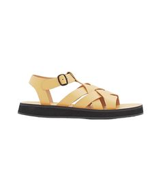 Hereu Beltra Leather Sandals | italist Yellow Leather Footbed Sandals For Summer, Yellow Sandals For Summer, Yellow Sandals With Leather Sole And Open Heel, Modern Yellow Sandals With Open Heel, Yellow Leather Sole Sandals For Summer, Yellow Leather Closed Toe Sandals, Yellow Sandals With Heel And Ankle Strap, Yellow Leather Sandals With Leather Footbed, Yellow Leather Sandals With Buckle Closure