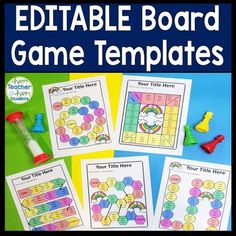 the editable board game templates are great for kids to practice their math skills