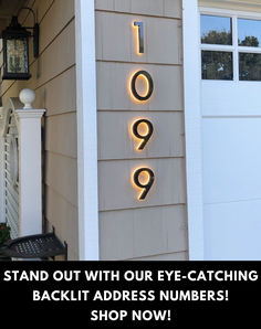 led lighted backlit illuminated house address numbers sign Where To Put House Numbers On House, Mailbox With House Numbers, Mailbox Lighting Ideas, Front House Lighting, Front Door Lighting Exterior, Address Numbers On House, Diy House Number Sign Solar Lights, Backlit House Number, Light Up Address Numbers