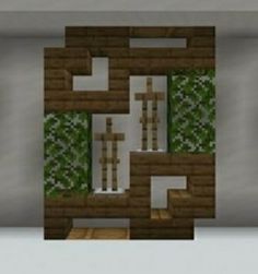 an image of a room in minecraft with plants growing on the walls and floor