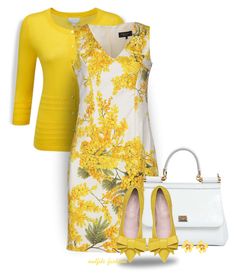 Floral Dress For Spring by rosipolooyas on Polyvore featuring moda, Anna Rachele, Dolce&Gabbana and Betsey Johnson White Dress Outfit, Dress For Spring, White Gardens, Fashion Over 50, Whiteboard, Business Outfits, Summer Wear, Floral Print Dress, Polyvore Fashion