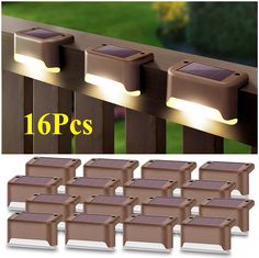 10 pack solar powered motion sensor lights for deck railings, fence posts and fences