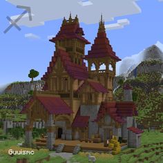 an image of a castle in minecraft