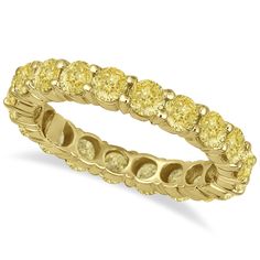 Fancy Canary Yellow Diamond Eternity Ring Band 18k Yellow Gold (3.00ct) Wedding Rings For Girls, Canary Yellow Diamonds, Modern Wedding Band, Black Hills Gold Jewelry, Colored Diamond Rings, Silver Jewellery Online, Handcrafted Silver Jewelry, Yellow Diamonds, Diamond Eternity Ring