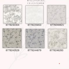 the wallpapers are available in different colors and sizes, including white with grey flowers