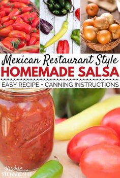 mexican restaurant style homemade salsa recipe and canning instructions