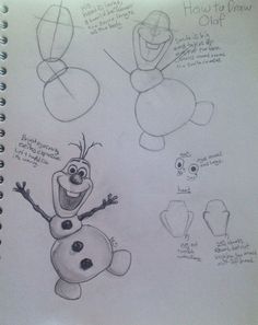 the drawing shows how to draw an animated character from disney's frozen princesses