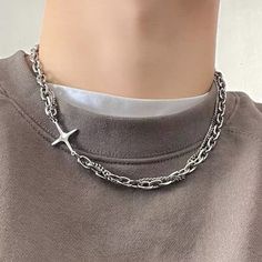 Hip Hop Stainless Steel Cross Necklace for Women, Men. Punk Double Layer Splicing Chain Necklaces. Charm Trend Neck Jewelry Choker. Double chain with charm. Necklace for men or women. Trending necklaces. Choker necklaces. Hot Necklaces, Cross Necklace For Women, Neck Jewelry, Bracelet Viking, Steel Cross, Neck Jewellery, Chain Choker Necklace, Bead Charm Bracelet, Jewelry Choker