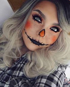 Scarecrow Halloween Makeup, Halloween Makeup Tutorial Easy, Scarecrow Makeup, Make Up Diy