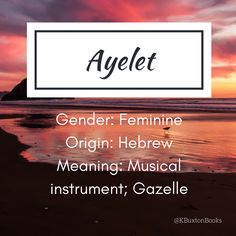 an image of a sunset with the words ayelet on it