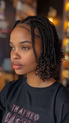 24 Medium Knotless Braids and Curly Waves Short Braids Hairstyles Ideas, Braids Shoulder Length, Shoulder Length Knotless, Knotless Box Braids Medium Shoulder Length, Short Notlessbox Braids With Curls, Bob Haircuts For Thinning Hair, Very Short Braids, Shoulder Length Box Braids Curly Ends, Medium Length Braids Black Women