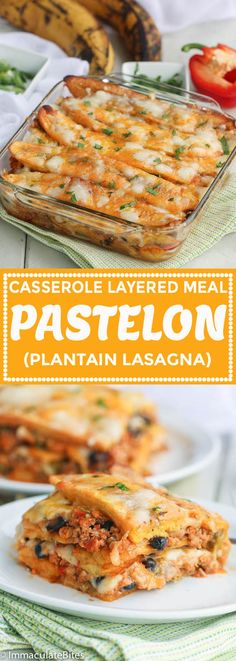 casserole layered meal with pasta on the side and an italian lasagna