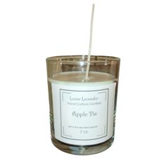 an apple pie candle with a white stick sticking out of it