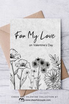 Card Preview of For My Love - Template for Valentine Card DIY 5x7 PDF Valentines Day Cards Diy For Him, Valentine Card Diy, Valentines Day Card Template, Valentine Card Template, Valentines Day Cards Diy