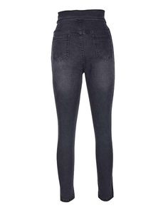 High Waist Button Jeans Pants High Rise Non-stretch Pants With Button Closure, Casual Straight Leg Jeggings With Button Closure, Trendy High Rise Pants With Buttons, High Waist Jeggings With Button Closure, Stretch High Rise Pants With Button Closure, High Rise Casual Jeggings With Button Closure, High Rise Bottoms With Buttons For Fall, Trendy Full-length Bottoms With Buttons, Trendy Full Length Bottoms With Buttons