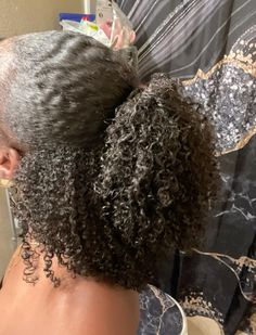 black type 4, type 4 hair, curly hair, slick back, back to school hairstyles Type 4 Slick Back, Hair Up And Down, 4c Hair Slick Back, Hairstyles For 4a Hair, Half Up Half Down Hair Black Women Natural, Hairstyles For Type 4 Hair, Type 4b Hair, Curly Hair Slick Back, Hair Slick