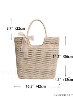 BagForLove - Versatile Summer Travel Bag with Double Handle & Stylish Straw Twilly Scarf Product Description Color Beige Strap Type Double Handle Bag Size Large Pattern Type Tropical Style Vacation Type Straw Bag Material Paper Size Chart INCH CM Bag Length Bag Width Bag Height Handle Height 16.5 inch 4.7 inch 14.2 inch 8.7 inch Bag Length Bag Width Bag Height Handle Height 42 cm 12 cm 36 cm 22 cm Details Pictures Similar Products h2 { text-align: center; } /* æ¢è¡ */ li{ white-space: normal; Paper Sizes Chart, Scarf Knots, Twilly Scarf, Bow Bag, Butterfly Knot, Twilly, Beach Tote Bags, Beach Tote, Shopper Bag