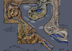 a map of a city with roads, bridges and other things in the middle of it