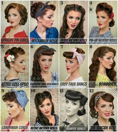 The Freckled Fox: Easy Retro Costume Ideas - an oldie, but a goodie Halloween Hairstyles, Makeup Tip, Pin Up Hair