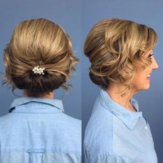 Mother Of The Bride Low Roll Updo Low Rolled Updo, Mom Wedding Hair, Mother Of Bride Hairstyles, Mother Of Bride Hair, Mother Of The Bride Hairdos, Chignon Simple, Mother Of The Bride Hairstyles, Mother Of The Groom Hairstyles, Groom Hair