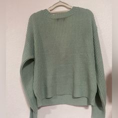 Oversized Knit Sweater From Fashion Nova . Never Worn But Took The Tags Off . Beautiful Sage Color ! Could Fit A L Oversized Ribbed Cropped Sweater For Loungewear, Casual Oversized Chunky Knit Cropped Sweater, Oversized Textured Knit Cropped Sweater For Loungewear, Oversized Ribbed Cozy Sweater, Oversized Cable Knit Cropped Sweater, Oversized Cozy Ribbed Sweater, Oversized Casual Cable Knit Cropped Sweater, Cozy Oversized Ribbed Sweater, Oversized Ribbed Cropped Sweater For Layering