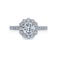 tacori engagement ring with diamonds in the center