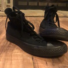 Never Used All Black Converse Full Black Converse, All Black Converse, Black Converse, Women's Converse, Womens Converse, Converse Shoes, Womens Shoes Sneakers, All Black, Random Stuff