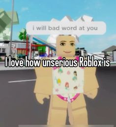 a cartoon character holding up a sign that says i love how unnerious robbox is