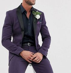 Men Wedding Suits 2 Piece Designer Tuxedo Purple And Black Style Suits Wedding Party Suits Elegant Suits Formal Fashion Suit Bespoke For Men Item Include (Coat+ Vest+ Pant) Fabric:- Imported, Premium Color:- Purple  Color Lapel :- Black Satin   Dry Clean Recommended The suit is for wedding, Party, Proms, and Many Occasions. We make the suit according to our Standard size chart, If you are not sure about your size/measurement,  please give your body measurement in inches, so we make perfect suit for you.  Jacket Measurement:- 1 Jacket Length 2 Chest  (Circumference) 3 Stomach (Circumference) 4 Hip(Circumference) 5 Shoulder to Shoulder 6 Sleeve Length Pant Measurement:- 1 Waist 2 Hip  3 Knee 4 Out seam (Pant Length) Express Shipping to world-wide but Remote Area May Take Longer Little color Purple Prom Suit, Purple Groomsmen, Men Wedding Suits, Purple Tuxedo, Designer Tuxedo, Prom Suits For Men, Wedding Tux, Black Suit Men, Suits Wedding