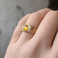 Artisan Rings With Bezel Setting, Gold Citrine Rings For Jewelry Making, Artisan Amber Gemstone Rings, Handmade Artisan Yellow Gold Rings, Unique Gift Signet Ring, Handmade Gold Citrine Rings, Sapphire Birthstone Ring, Spiritual Ring, Ring Tree