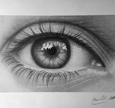 a drawing of an eye with long lashes and eyelashes on the iris's side