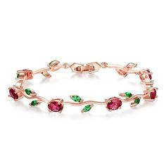 Material: Copper, Cubic ZirconiaLength: 19cmDesign: Crystal Flowers and Leaves Leaf on a Branch BraceletColor: Red, Green, White, Silver, Rose Gold Gold Layered Bracelets, Toggle Clasp Bracelet, Rose Bracelet, Floral Bracelet, Leaf Bracelet, Diamond Bangles Bracelet, Stylish Bracelet, Unique Bracelets, Diamond Bangle