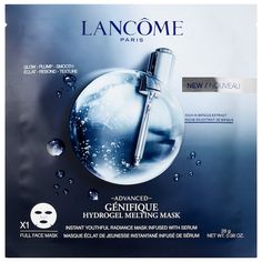 Advanced Génifique Hydrogel Melting Mask - Lancôme | Sephora Lancome Skincare, Lancome Paris, Cosmetic Shop, Peel Off Mask, Full Face Mask, Skin Radiance, New Skin