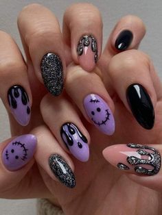 Agust D Nails Designs, Agust D Nail Art, Y2k Nail Art