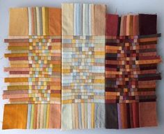 four pieces of multicolored fabric laid on top of each other