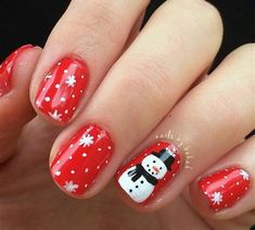 Elf Nails Designs, Snowman Nail, Simple Christmas Nails, Snowman Nail Art, Christmas Nail Art Easy, Holiday Nail Designs, Christmas Nails Easy, Cute Christmas Nails