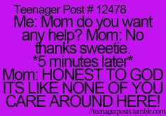 a purple background with the words teenage post 1248, me mom do you want any help