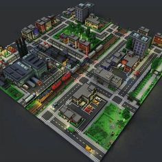 an image of a city map with lots of buildings and trees in the middle of it