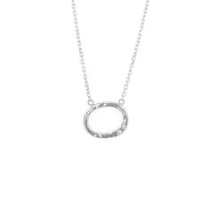 The GOOZ necklace will be your favorite necklace to layer with the CHAI necklace and other JB favorites. The centered circle features a hammered, shiny finish with 2 white diamonds. The perfect compliment to the GELO circle ring. Chain is 14k white gold 1.0mm rolo chain Necklace length is 16" Circle is approximatley 11mm x 9mm Designed and hand forged in our studio in coastal Southern California Complimentary Shipping Returns and Exchanges Sterling Silver Circle Necklace Fine Jewelry, Hammered White Gold Necklaces For Anniversary, Elegant Hammered Open Circle Jewelry, White Gold Hammered Necklace For Anniversary, Elegant Full Circle Hammered Jewelry, Round Hammered Fine Jewelry Necklaces, Round Hammered Fine Jewelry Necklace, White Gold Circle Necklace With Halo, Minimalist Hammered Oval Pendant Jewelry