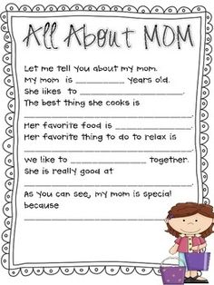 a mother's day card with the words all about mom