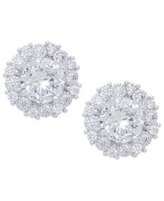 in stock Formal Earrings From Macy's, Macy's Formal Earrings For Pierced Ears, Macy's Diamond Accent Wedding Earrings, Macy's Diamond Accented Earrings For Wedding, Macy's Wedding Earrings With Prong Setting, Macy's Formal Earrings With Halo Design, Macy's Round Cubic Zirconia Earrings, Macy's Silver Cubic Zirconia Earrings, Macy's Elegant Halo Design Earrings