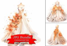 a dress with flowers on it and the words jpg bundle commercial use not transparent