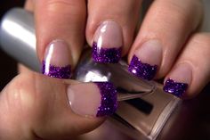 French Tip Nail Designs Short, Blue French Tip Nail Designs, Purple French Tip Nails, Purple French Tips, Purple French Tip, Purple Nail Ideas, Peppermint Candle, Tip Nail Designs, Nail Art Tattoo