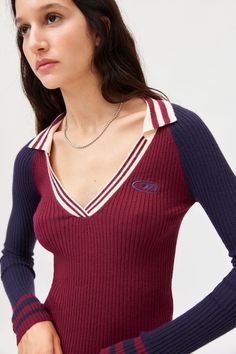 iets frans… Collared Ribbed Sweater Shopping Photography, Cropped Long Sleeve, Logo Icon, Twill Shirt, Ribbed Knit Sweater, Ribbed Sweater, Beauty Trends, Striped Tee, Sleeve Sweater