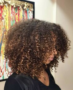 Curly Highlights, Highlights For Dark Brown Hair, Honey Brown Hair, Dyed Hair Inspiration