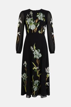 Part of our new Mother of the Bride collection, this floral midi dress gives every mum a moment in the spotlight. Made for the very modern mother of the bride or groom, the elegantly embroidered piece is formed from a swishy sheer fabric, cinching in at the waist and flowing down to the calves for a flattering finish. Not just for weddings, it's also perfect for other formal occasions alike. Modern Mother Of The Bride, Bride Collection, Laundry List, Fancy Frocks, Chanel Perfume, Wedding Clothes, Glad Rags, Embroidered Midi Dress, Style Edit