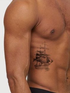 Rib tattoos Mens Side Tattoos, Line Tattoo Arm, Tattoo Homme, Small Rib Tattoos, Rib Tattoos For Guys, Tattoos On Side Ribs, Sailboat Tattoo, Tattoo Ideas Males, Small Chest Tattoos