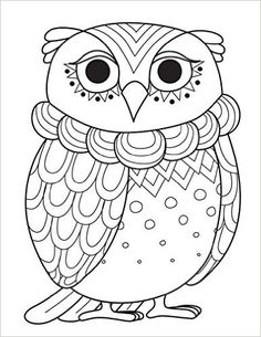 an owl with big eyes sitting on top of a tree branch coloring pages, coloring sheets,