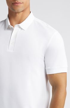 A stretchy, sweat-wicking knit made with cotton and lyocell keeps you moving comfortably all day in a polo that resists wrinkles for a polished look. Button half placket Spread collar Short sleeves Moisture-wicking fabric engineered for dryness and comfort 60% polyester, 17% cotton, 11% modal, 6% Tencel® lyocell, 6% elastane Tencel lyocell is a sustainably produced fiber made with closed-loop processing Machine wash, tumble dry Imported Classic Stretch Polo Shirt, Classic Stretch Collared Polo Shirt, Polished Look, Moisture Wicking Fabric, Moisture Wicking, Wrinkles, Short Sleeves, Nordstrom, Collar